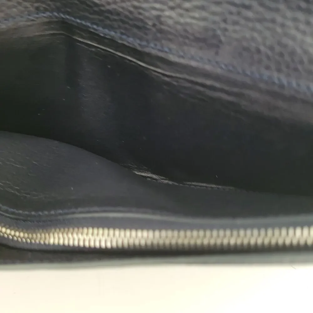 Dunhill‎ Designer Checkbook Card Bill Holder Wallet Black Bifold Leather Long